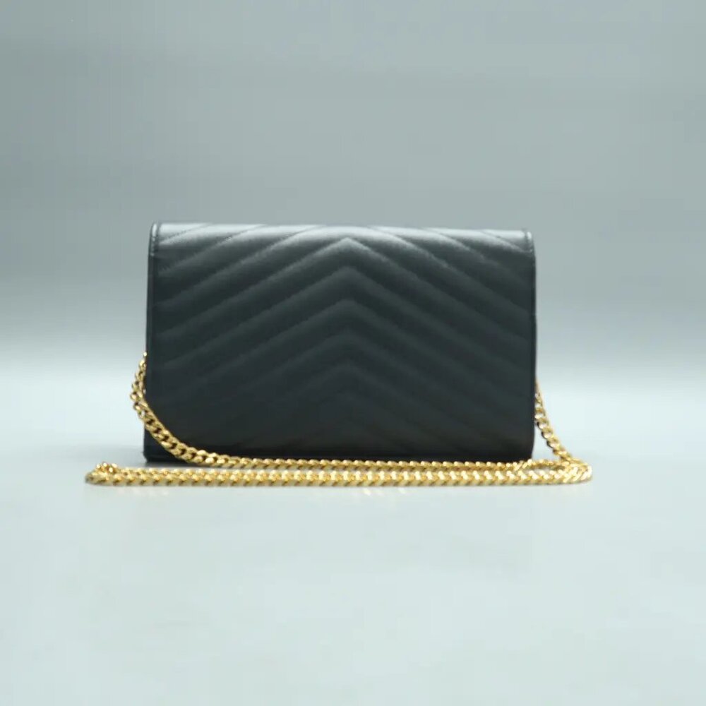 SAINT LAURENT Envelope Grey Leather Shoulder Bag 1108-011625 - Picture 2 of 12